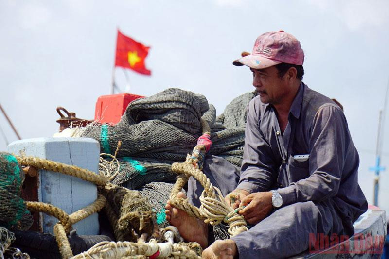 Ngư dân Nguyễn Văn Hùng đặt nhiều hy vọng vào chuyến biển đầu năm. Hàng trăm tàu cá ngư dân miền trung tất bật vươn khơi -0