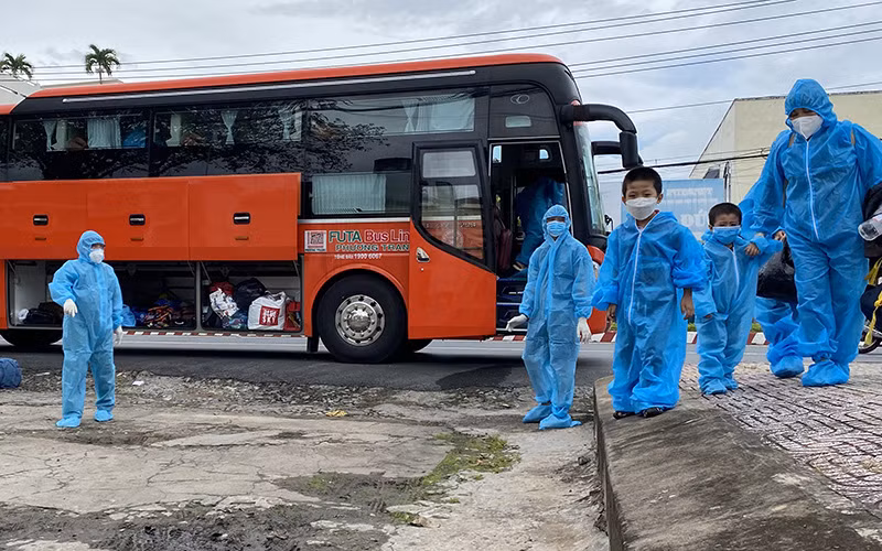 Đón công dân từ TP Hồ Chí Minh về tỉnh đợt ba, ngày 27/9.