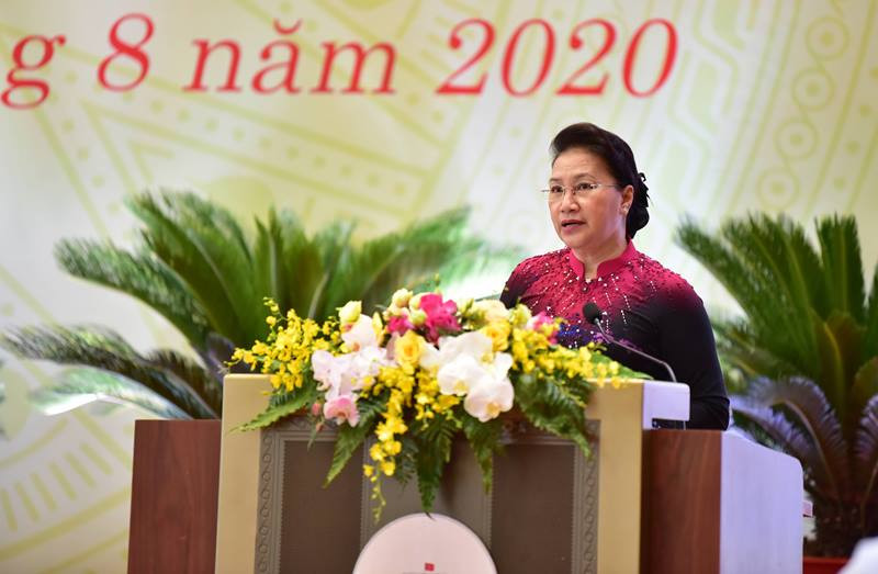 Chủ tịch Quốc hội Nguyễn Thị Kim Ngân phát biểu ý kiến tại Đại hội. Đại hội Đảng bộ cơ quan Văn phòng Quốc hội lần thứ 14 -0