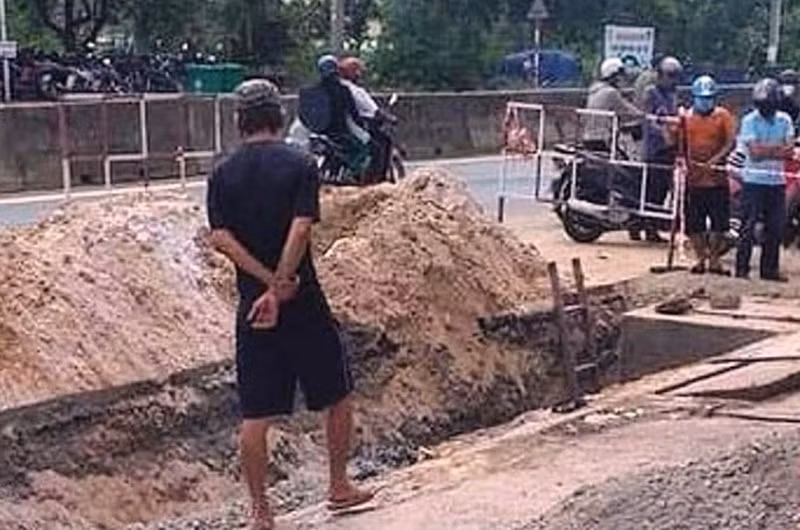 Hiện trường vụ tại nạn lao động.