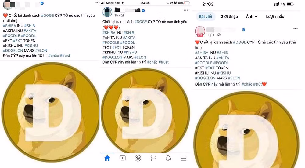 Một số nghệ sĩ đã tham gia quảng cáo tiền ảo đa cấp. Ảnh: Internet