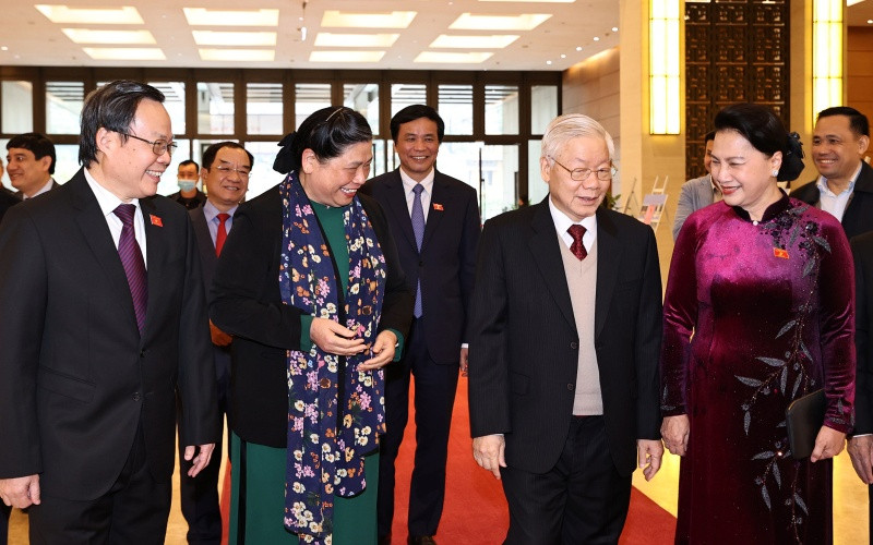 Tổng Bí thư, Chủ tịch nước, nguyên Chủ tịch QH Nguyễn Phú Trọng dự buổi gặp mặt. a1_4-1609933698841.jpg