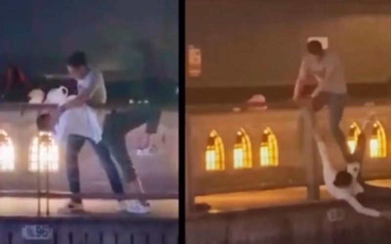 Nạn nhân trong hình ảnh cắt từ clip. (Nguồn: vietnamnet.vn)