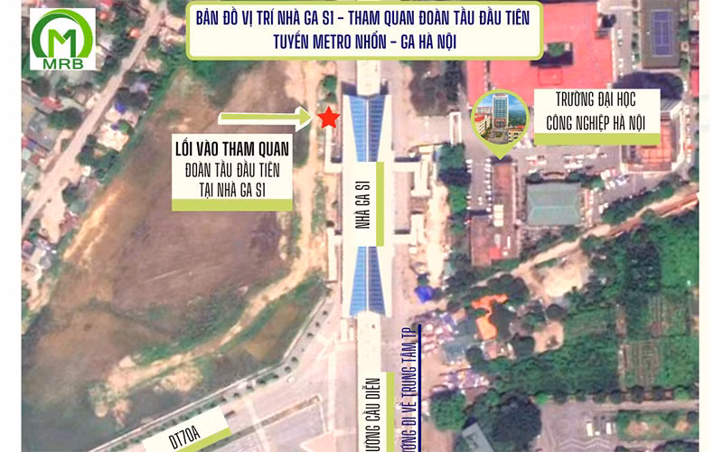 Sơ đồ hướng dẫn người dân đến tham quan đoàn tàu.