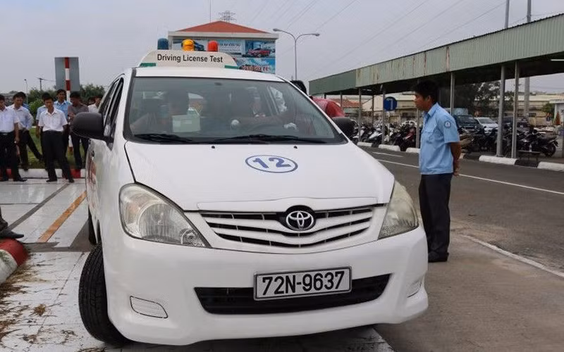 Giờ thực hành tại Trung tâm Đào tạo và sát hạch lái xe tỉnh Bà Rịa - Vũng Tàu.