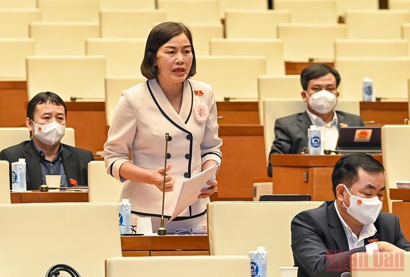 Đại biểu Quốc hội tỉnh Đắk Lắk Nguyễn Thị Xuân phát biểu chất vấn. (Ảnh: DUY LINH) Bộ trưởng Trần Hồng Hà trả lời, làm rõ những vấn đề “nóng” về lĩnh vực đất đai -0