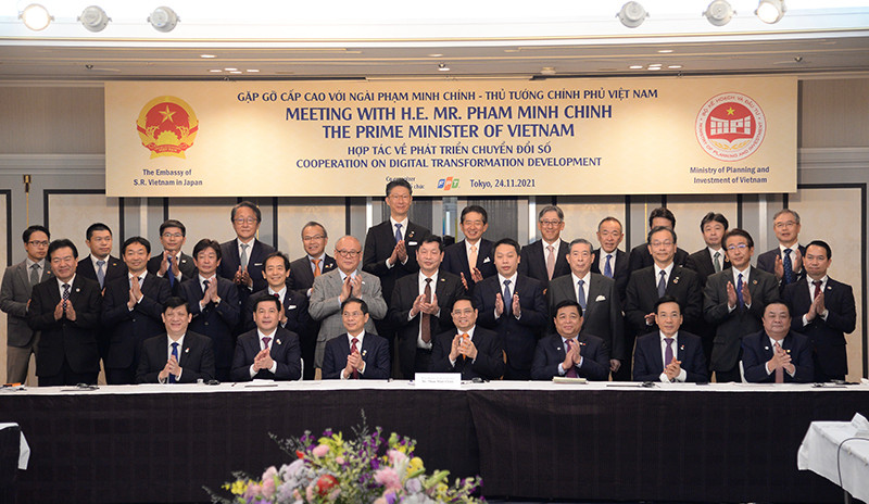 Thủ tướng Phạm Minh Chính gặp gỡ lãnh đạo các tập đoàn lớn của Nhật Bản trong lĩnh vực chuyển đổi số. Thúc đẩy mạnh mẽ hợp tác phát triển chuyển đổi số ở Việt Nam -0
