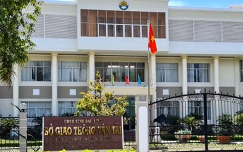 Trụ sở Sở GTVT Bạc Liêu - nơi hai lãnh đạo chủ chốt đơn vị này tổ chức ăn nhậu trong giờ làm việc, bị đề nghị kỷ luật.