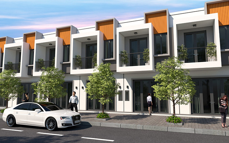 Phối cảnh dự án nhà ở xã hội liền kề, thấp tầng đầu tiên của tỉnh Kiên Giang. Kiên Giang khởi công xây dựng 765 căn nhà ở xã hội -0