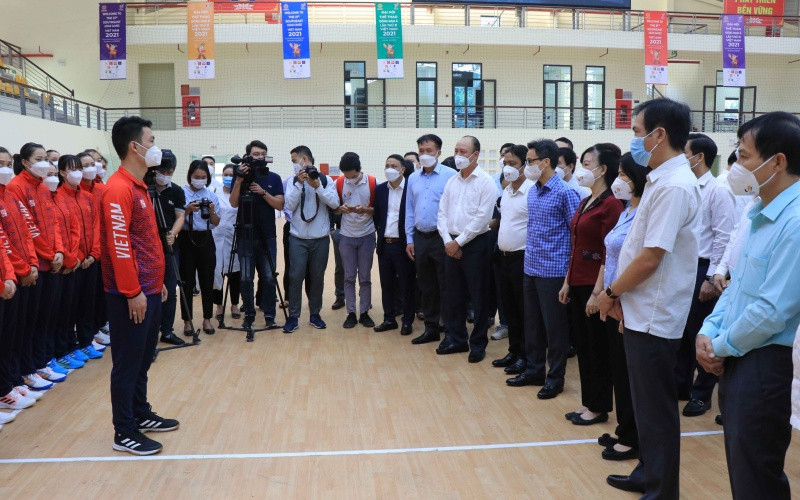 Phó Thủ tướng Vũ Đức Đam động viên đội tuyển Bóng ném trong nhà, Đoàn thể thao Việt Nam. Phó Thủ tướng Vũ Đức Đam kiểm tra công tác chuẩn bị SEA Games 31 tại Bắc Ninh -0