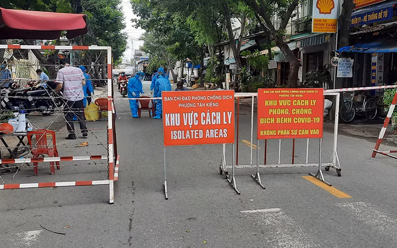 Phong tỏa khu phố 2, phường 16, quận 8, TP Hồ Chí Minh