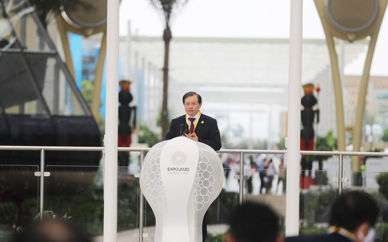 Thứ trưởng Văn hóa, Thể thao và Du lịch Tạ Quang Đông phát biểu tại Lễ Thượng cờ Ngày Quốc gia Việt Nam tại EXPO 2020 Dubai: Sự kiện đưa hình ảnh Việt Nam tới gần thế giới -0