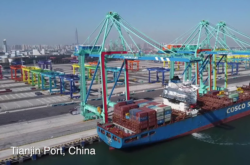 Cảng container thông minh không carbon nằm trong Cảng biển Thiên Tân, phía Bắc Trung Quốc. (Nguồn: news.cn)