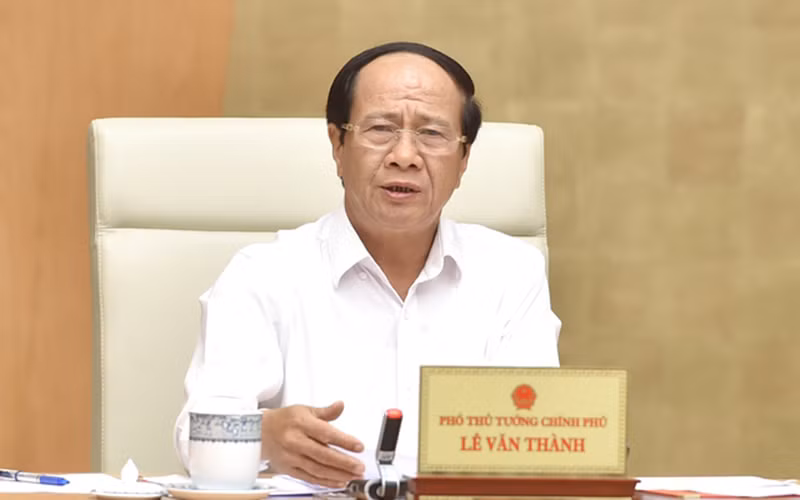 Phó Thủ tướng Lê Văn Thành phát biểu tại cuộc họp. (Ảnh: VGP)