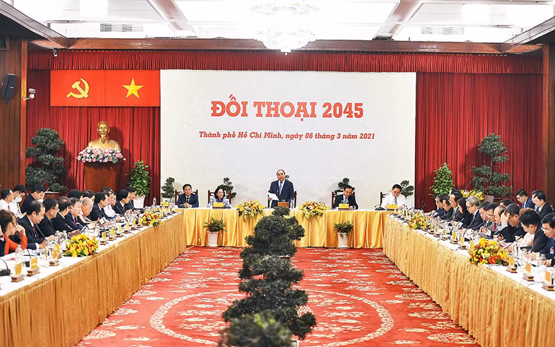 "Đối thoại 2045" diễn ra tại Hội trường Thống Nhất, TP Hồ Chí Minh. Ảnh: Quang Hiếu 