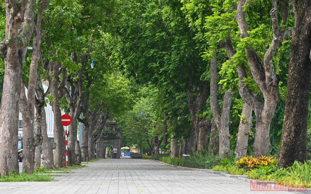Khu vực xung quanh hồ Hoàn Kiếm không còn tình trạng người dân đi tập thể dục buổi sáng. Ảnh: DUY LINH. Hà Nội trong ngày đầu giãn cách xã hội -0
