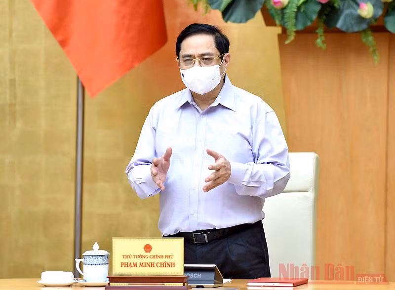 Thủ tướng Phạm Minh Chính chủ trì hội nghị. (Ảnh: TRẦN HẢI)