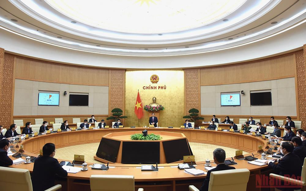 Toàn cảnh phiên họp. (Ảnh: TRẦN HẢI) Chính phủ họp chuyên đề về xây dựng pháp luật -0