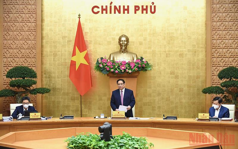 Thủ tướng Phạm Minh Chính chủ trì phiên họp. (Ảnh: TRẦN HẢI)