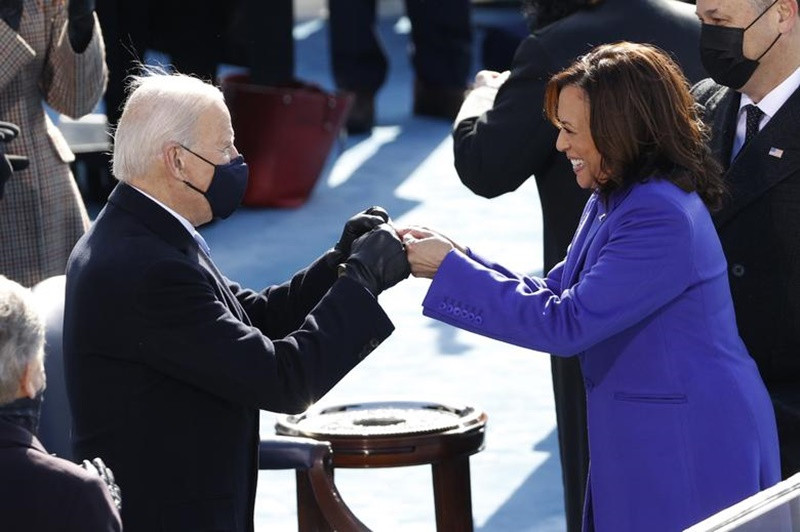 Ông Biden và bà Harris tại lễ nhậm chức. (Ảnh: Reuters) Biden -0