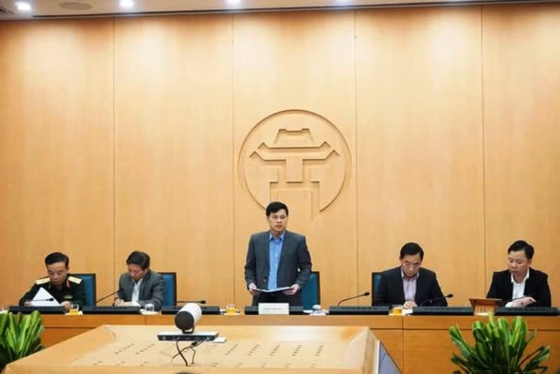Phó Chủ tịch UBND TP Hà Nội Ngô Văn Quý chỉ đạo cuộc họp Ban Chỉ đạo phòng, chống dịch Covid-19.