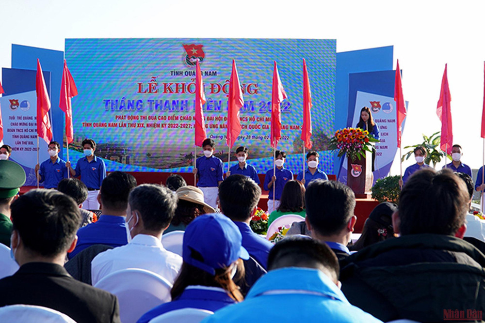 Quang cảnh lễ khởi động Tháng thanh niên năm 2022. (Ảnh: QUỐC VIỆT) Quảng Nam khởi động Tháng thanh niên năm 2022 -0