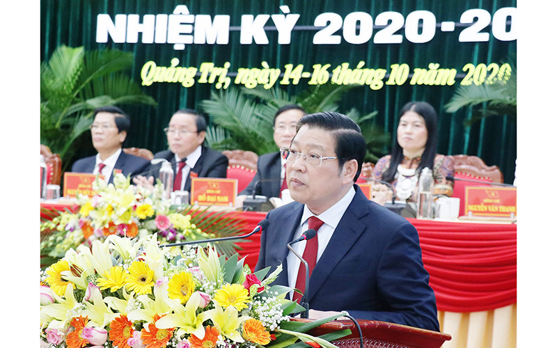 Đồng chí Phan Đình Trạc, Bí thư T.Ư Đảng, Trưởng Ban Nội chính T.Ư phát biểu chỉ đạo đại hội.