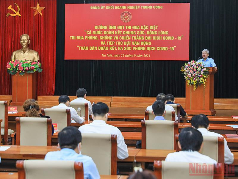 Toàn cảnh hội nghị. Phát huy vai trò doanh nghiệp nhà nước trong công tác phòng, chống dịch Covid-19 -0