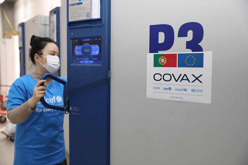 Việt Nam vừa tiếp nhận 159.120 liều vaccine phòng Covid-19 Pfizer do Bồ Đào Nha hỗ trợ thông qua cơ chế COVAX. (Ảnh: UNICEF) Việt Nam tiếp nhận thêm 6,27 triệu liều vaccine Covid-19 qua Cơ chế COVAX -0