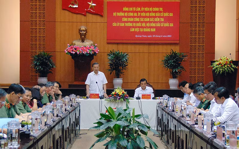 Bộ trưởng Tô Lâm phát biểu tại buổi làm việc.