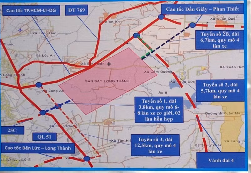 Bản đồ quy hoạch tổng thể sân bay Long Thành.