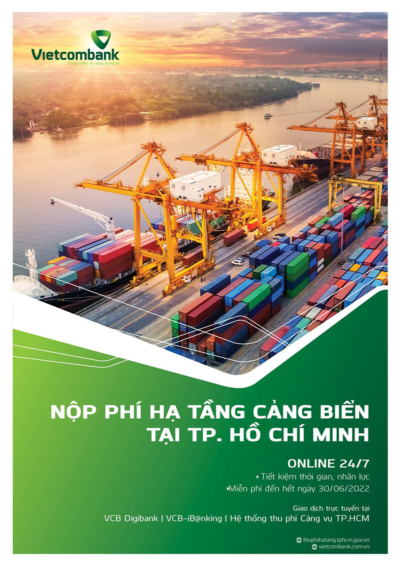 Vietcombank cung cấp dịch vụ nộp phí hạ tầng cảng biển online 24/7 trên địa bàn TP Hồ Chí Minh. Vietcombank cung cấp dịch vụ nộp Phí hạ tầng cảng biển online 24/7 trên địa bàn TP Hồ Chí Minh -0