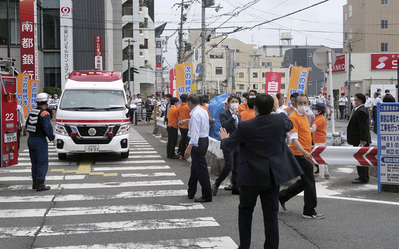 Hiện trường nơi ông Abe bị bắn. (Ảnh: Kyodo/Reuters)