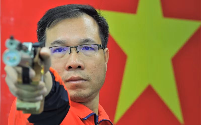 Xạ thủ Hoàng Xuân Vinh đang tích cực tập luyện chuẩn bị tham dự Olympic 2020.