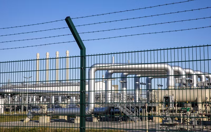 Hệ thống đường ống dẫn khí trên đất liền từ Nga sang Đức ở Lubmin, đông bắc Đức. (Ảnh: AFP/TTXVN)