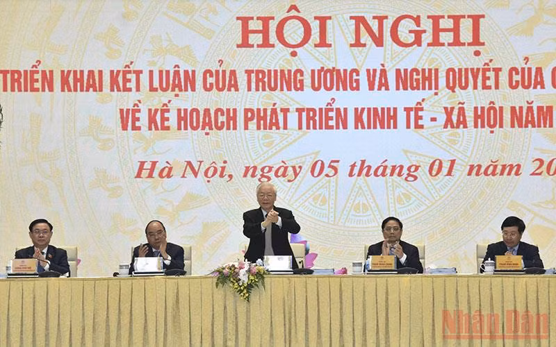 Tổng Bí thư Nguyễn Phú Trọng dự và chỉ đạo Hội nghị trực tuyến của Chính phủ với các địa phương tổng kết công tác năm 2021, triển khai nhiệm vụ, giải pháp chủ yếu năm 2022.