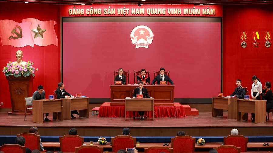 Phiên tòa giả định việc xét xử. (Ảnh: UN Women)