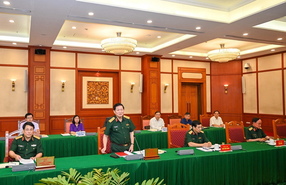 Đại tướng Ngô Xuân Lịch, Bộ trưởng Bộ Quốc phòng phát biểu tại buổi làm việc. unnamed_4-1599900775280.jpg