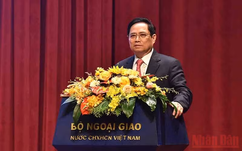 Thủ tướng Chính Phủ Phạm Minh Chính phát biểu tại Hội nghị. (Ảnh: TRẦN HẢI)