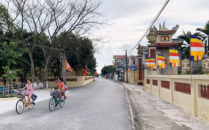 Khung cảnh yên bình tại thôn An Lạc, thôn nông thôn mới kiểu mẫu của xã Tam Thanh, huyện Vụ Bản.