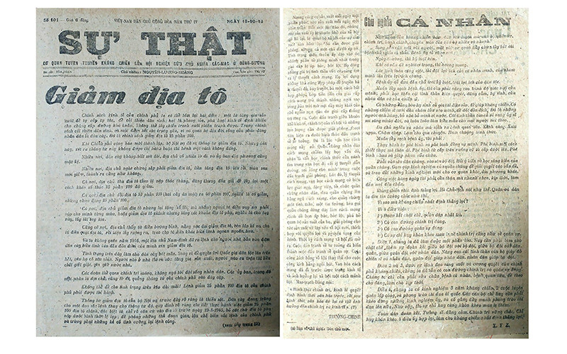 Bài "Chủ nghĩa cá nhân" đăng trên báo Sự Thật số ra ngày 15/10/1948. Ảnh: NGỌC MAI Quét sạch chủ nghĩa cá nhân để thiết thực nâng cao đạo đức cách mạng -0