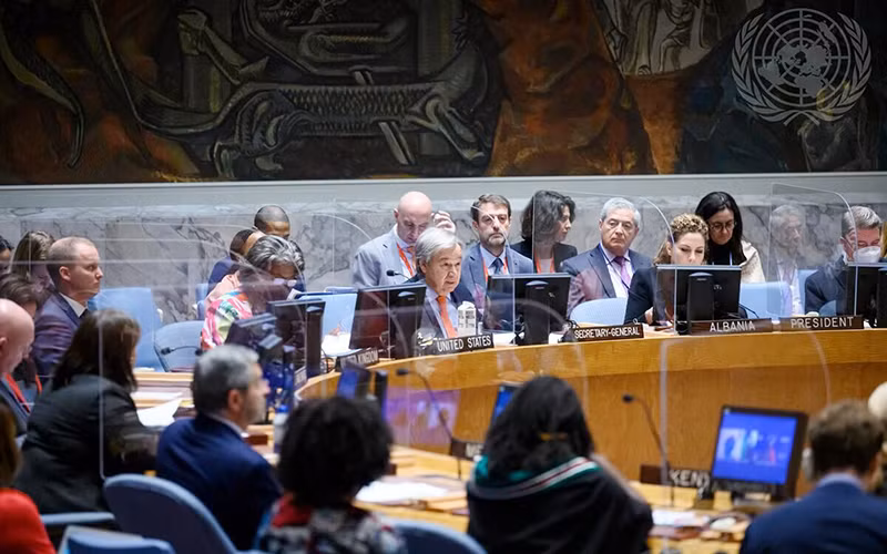 Hội đồng Bảo an Liên hợp quốc thảo luận về chủ đề phụ nữ. (Ảnh LIÊN HỢP QUỐC)