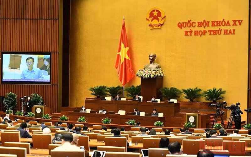 Phiên họp ngày 27/10, Kỳ họp thứ hai, Quốc hội khóa XV. (Ảnh: LINH NGUYÊN)