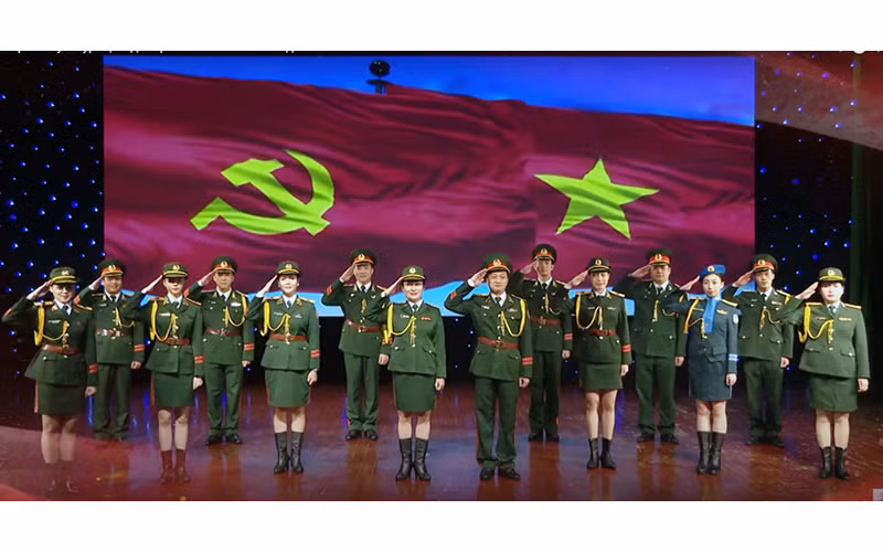 Đội tuyển Văn hóa- Nghệ thuật Quân đội nhân dân Việt Nam tham gia Cuộc thi "Đội quân văn hóa" tại Army Games 2021. (Ảnh: chụp màn hình) 