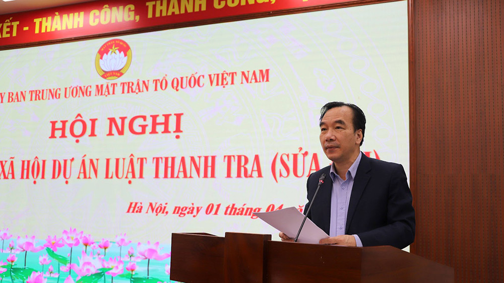 Phó Chủ tịch Ủy ban Trung ương Mặt trận Tổ quốc Việt Nam Ngô Sách Thực. Cần bổ sung quy định về vai trò của Mặt trận Tổ quốc trong công tác thanh tra -0