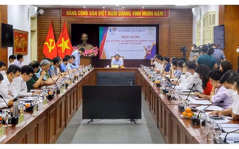 Phòng, chống dịch Covid-19 và kiểm tra doping là hai nội dung quan trọng được báo cáo tại Hội nghị tổng kết công tác chuẩn bị tổ chức SEA Games 31. Ảnh: TTXVN