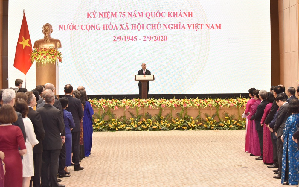 Thủ tướng Chính phủ Nguyễn Xuân Phúc phát biểu tại Lễ kỷ niệm. (Ảnh: TRẦN HẢI)