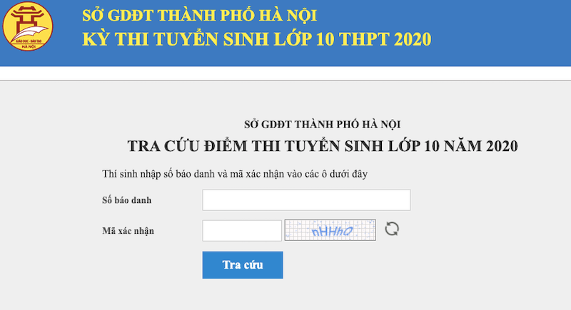 Hình ảnh trang tra cứu điểm thi vào lớp 10 của Hà Nội Hà Nội chính thức công bố điểm thi lớp 10 -0