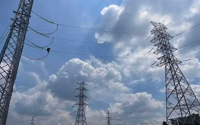 Đường dây đấu nối TBA 220kV An Phước. Ảnh: Báo Chính phủ