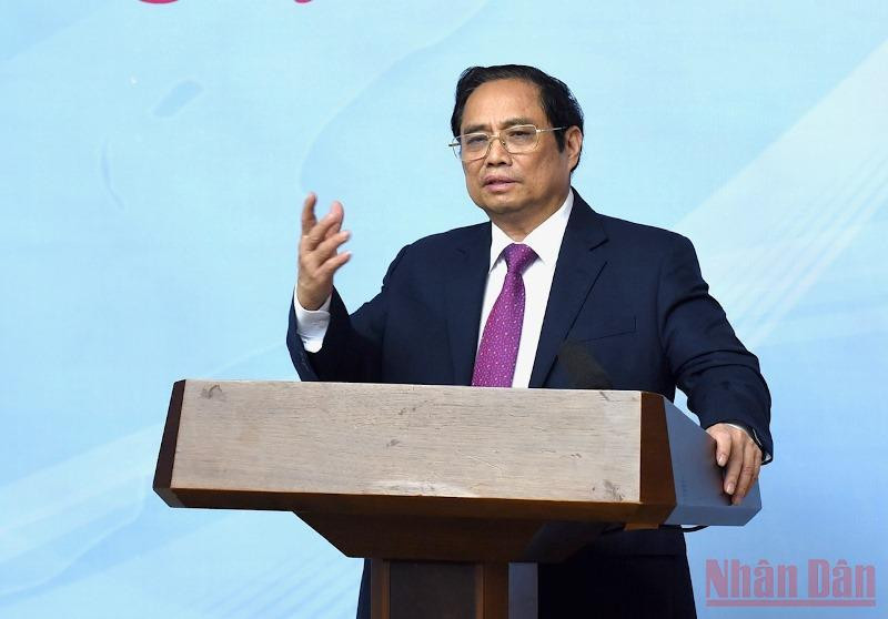 Thủ tướng Phạm Minh Chính phát biểu ý kiến khai mạc Hội nghị. Phát triển thị trường vốn an toàn, minh bạch, hiệu quả -0